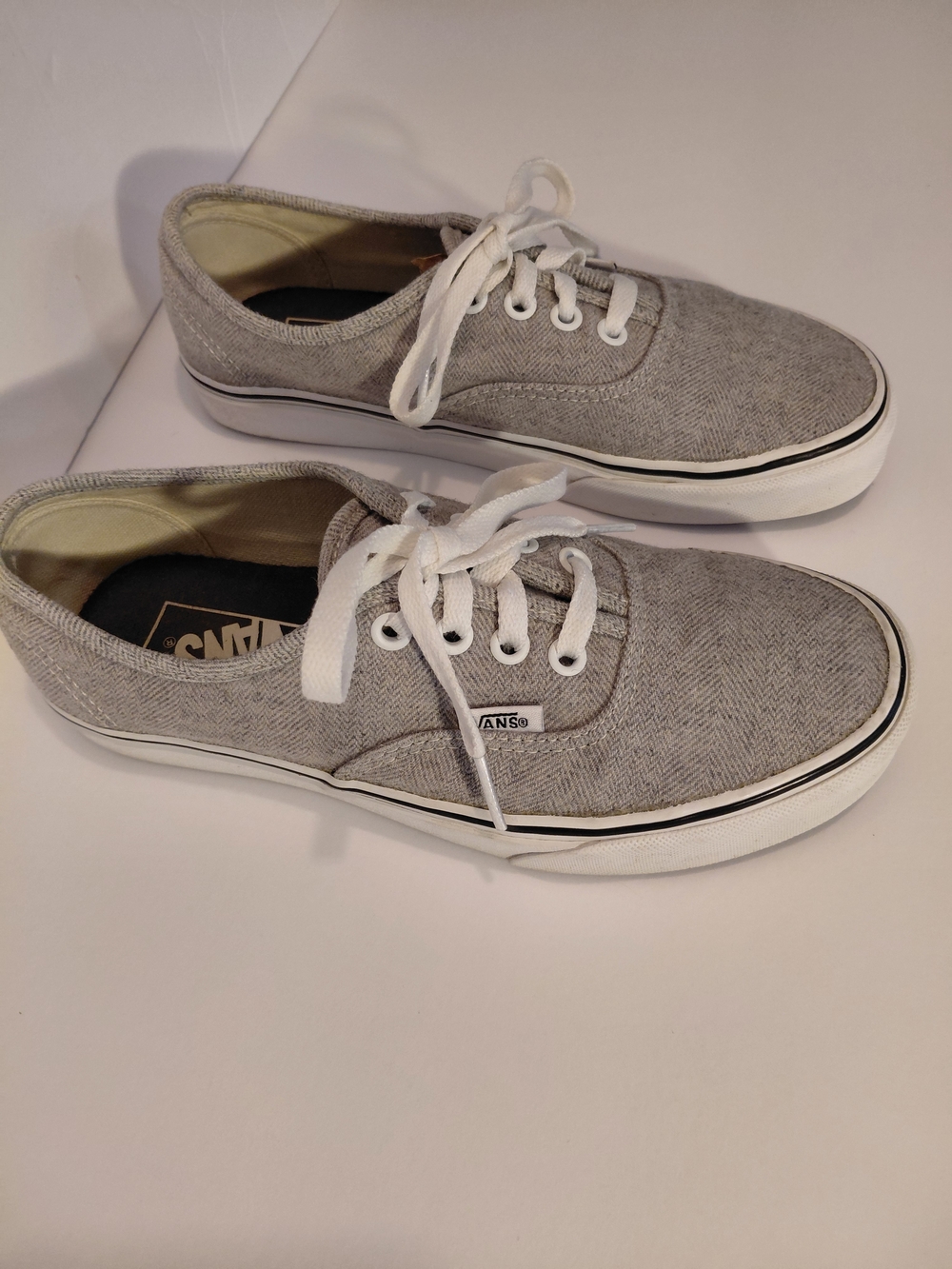 Vans Gray Canvas Lace-Up Sneakers